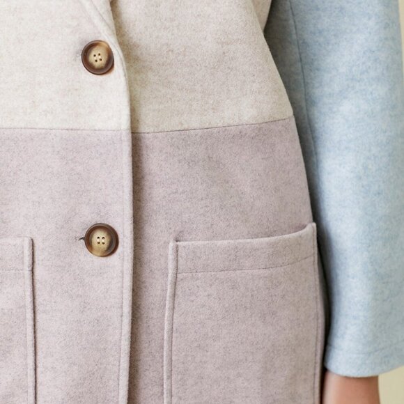 MYSTREE COLOR BLOCK LONG COAT - Picture 5 of 5